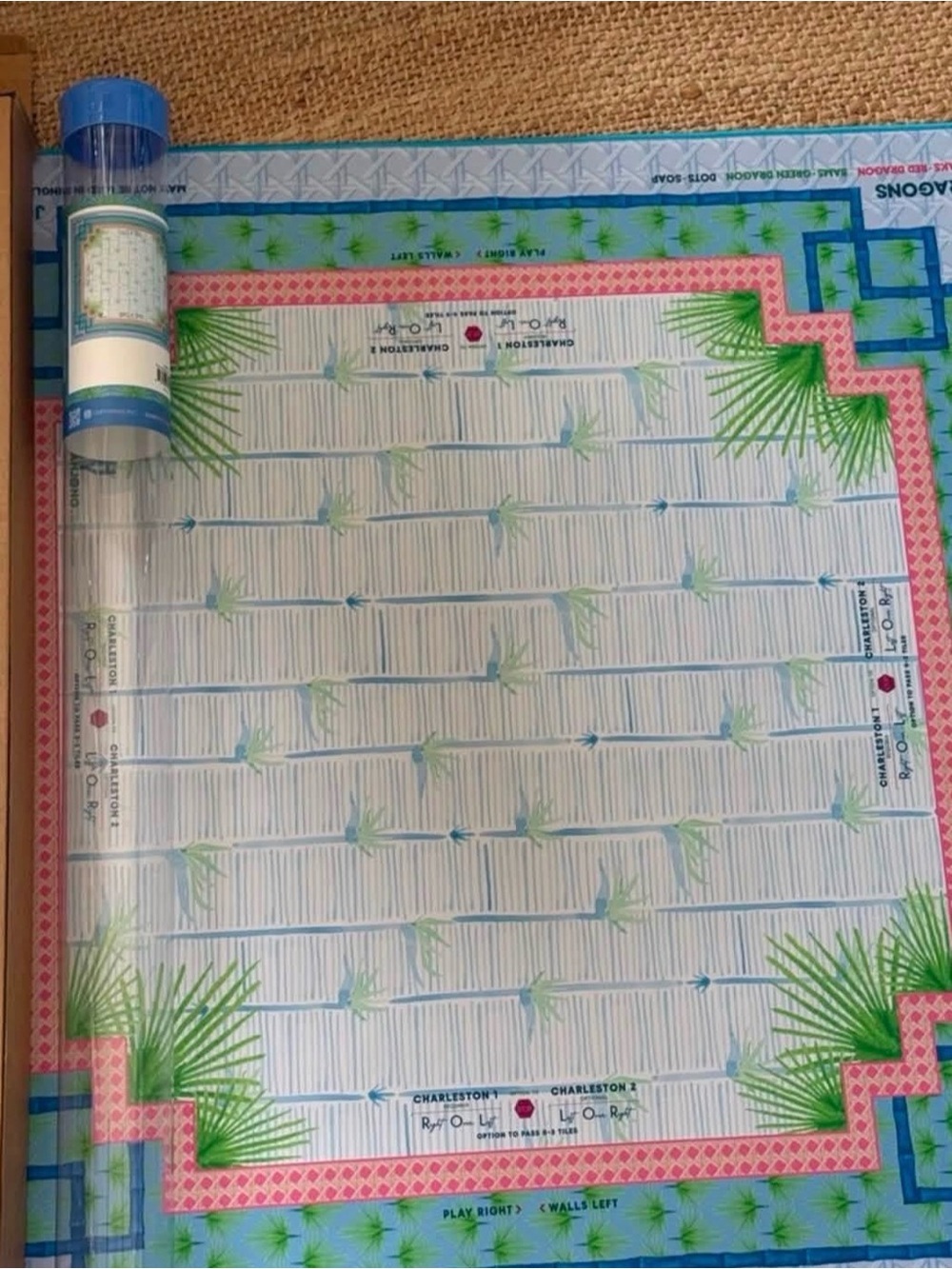 Oh My Mahjong Palm Paradise Mat  - Blue and Green Play Surface